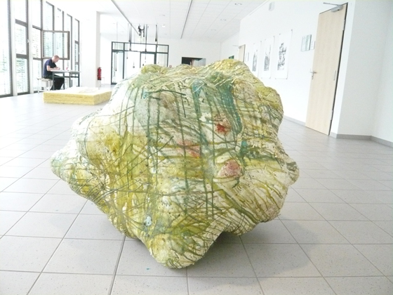 Ohne Titel, Gips Knochenleim Pigment, 2009